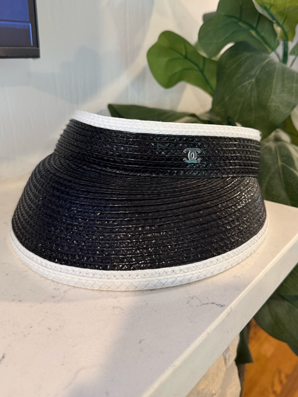 CHANEL CC Raffia Visor